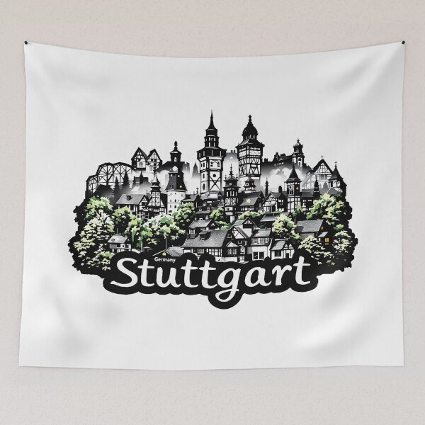 Item preview, Stuttgart Skyline Design | Iconic Germany Art designed and sold by gittuska11.