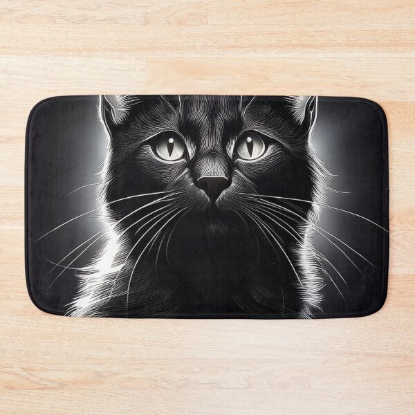 Item preview, Frontal view of a beautiful black cat with backlight designed and sold by Photopat.