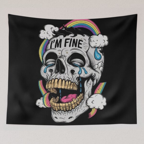 Item preview, Crying Skull: A Psychedelic Journey of Dark Humor and Glitter designed and sold by SztylishDesigns.