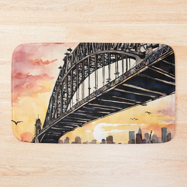 Item preview, Sydney Harbour Bridge: Watercolor Sunset in Australia designed and sold by LSVart.