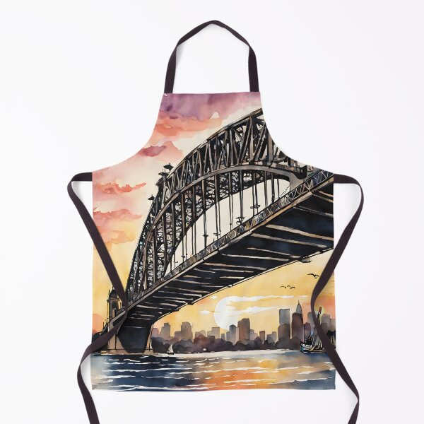 Item preview, Sydney Harbour Bridge: Watercolor Sunset in Australia designed and sold by LSVart.