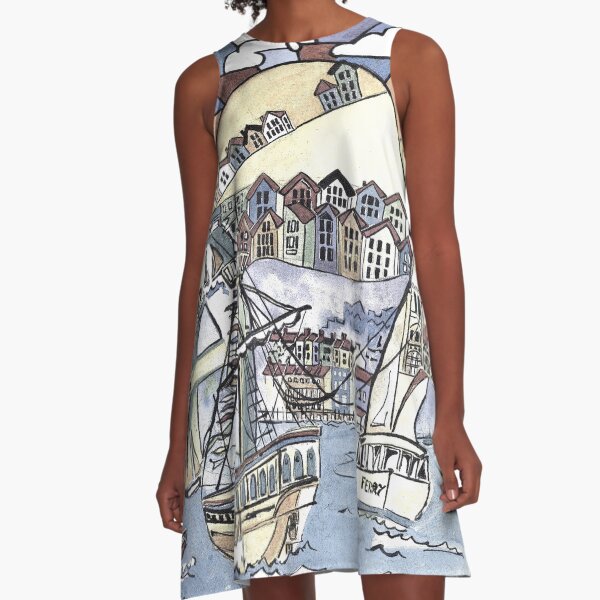 Bristol harbour A-Line Dress