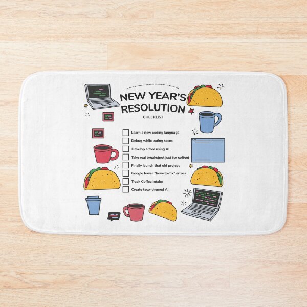 Item preview, New Year's Resolutions for Coders and Taco Lovers designed and sold by Code  Monkeys.