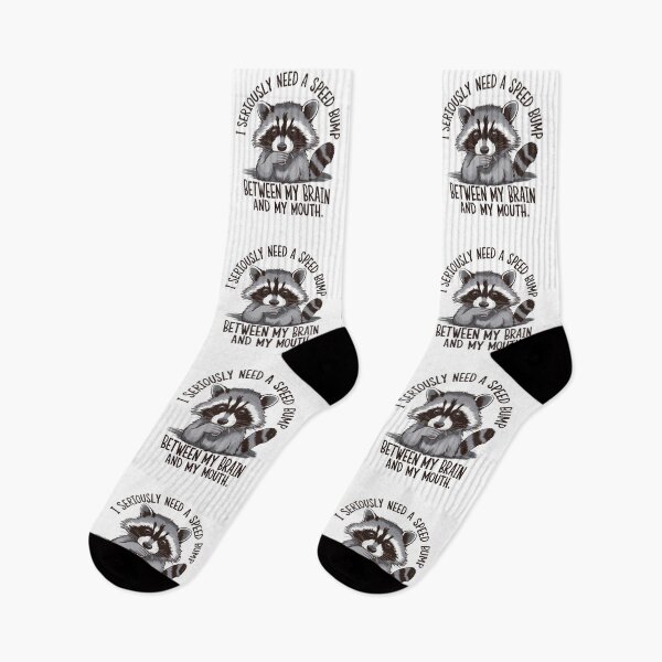 Item preview, I seriously need a speed bump between my brain and my mouth racoon sansasm funny design designed and sold by Dominika Farkašová.