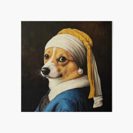 Aperçu de l'œuvre Le Corgi à la perle - Adaptation de Jan Vermeer créée et vendue par MysticMarble.