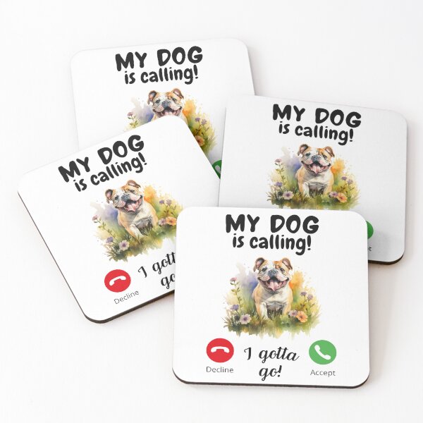 Item preview, My dog is calling - Bulldog designed and sold by ColorfulVertigo.