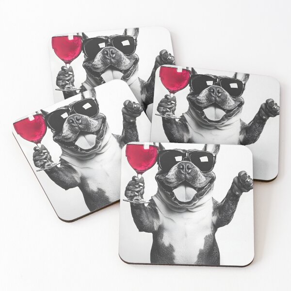 Item preview, Bulldog Drinking Red Wine & Wearing Sunglasses designed and sold by CheekyAnimalz.