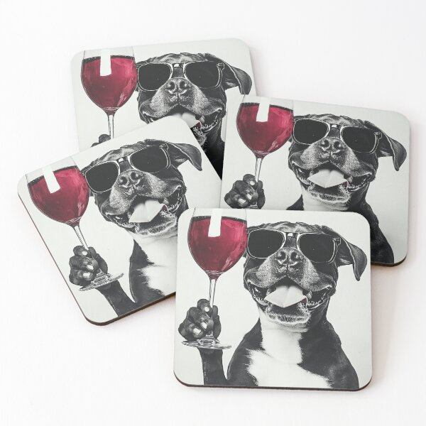 Item preview, Boxer Dog Drinking Red Wine & Wearing Sunglasses designed and sold by CheekyAnimalz.