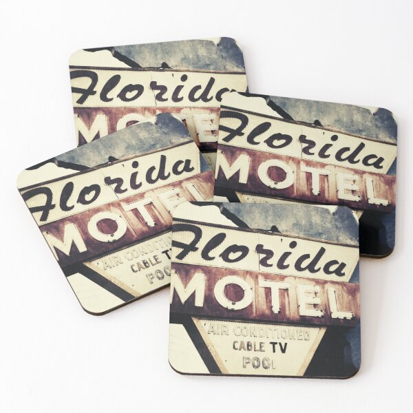 Item preview, Worn Vintage Florida Motel Sign - Retro Mid-Century Roadside Art Print designed and sold by FraireDesign.