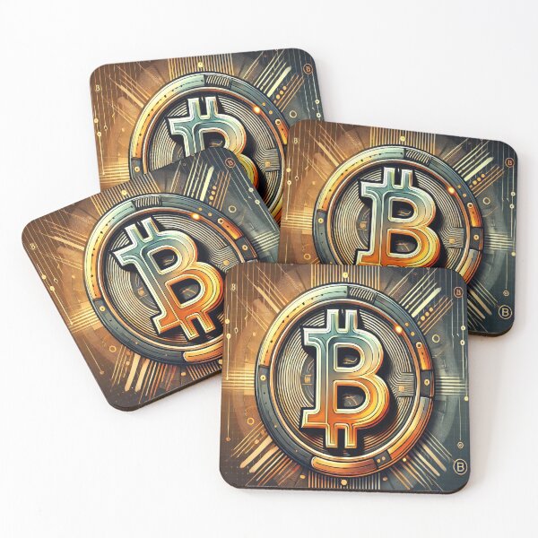 Aperçu de l'œuvre Symbole Bitcoin abstrait – Conception de crypto-monnaie moderne créée et vendue par photoparadise22.