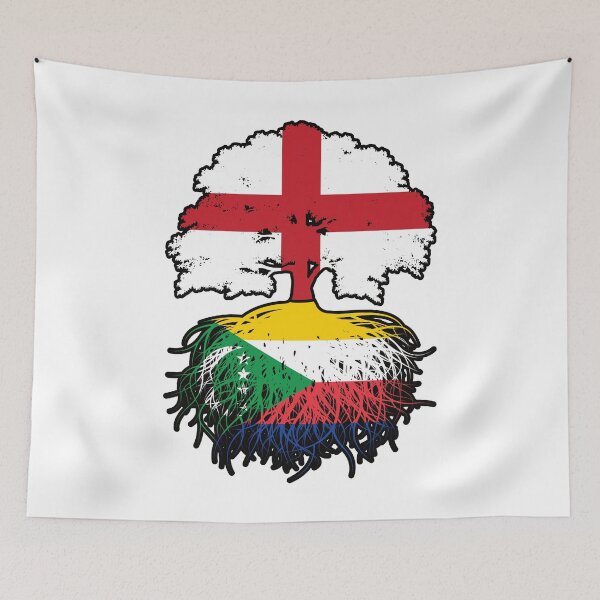 Item preview, Comoros Comorian English England Tree Roots Flag designed and sold by FlagX.