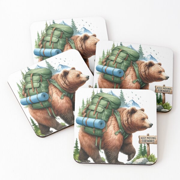 Item preview, Keep Moving Forward Funny Grizzly Bear Hiking Outdoor Adventure designed and sold by clarkfraser.