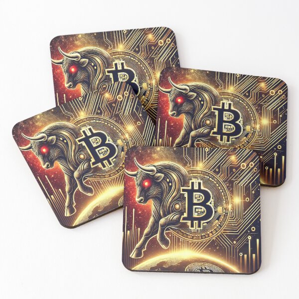 Item preview, Bitcoin Bull & Blockchain Universe - Futuristic Crypto Ar designed and sold by photoparadise22.