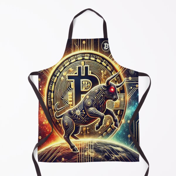 Item preview, Bitcoin Bull & Blockchain Universe - Futuristic Crypto Art designed and sold by photoparadise22.
