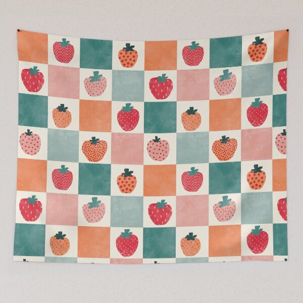 Item preview, Checkerboard and strawberries designed and sold by SJAPhoto.