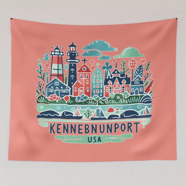 Item preview, Kennebunkport USA Minimalist Watercolor Sticker Design,  designed and sold by PaintMeWorld.