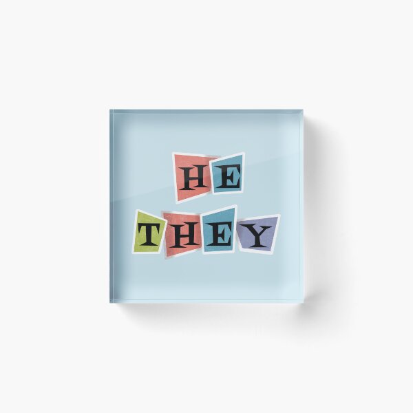 Item preview, Retro Pronouns He/They designed and sold by AstralAbraxas.