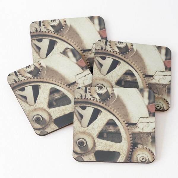 Item preview, Industrial Train Gears Close-Up - Vintage Modern Machinery Wall Art designed and sold by FraireDesign.