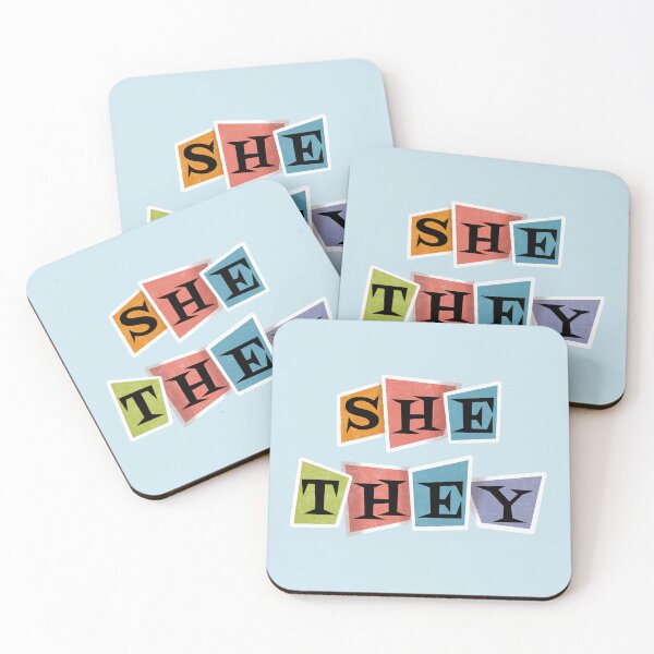 Item preview, Retro Pronouns She/They designed and sold by AstralAbraxas.