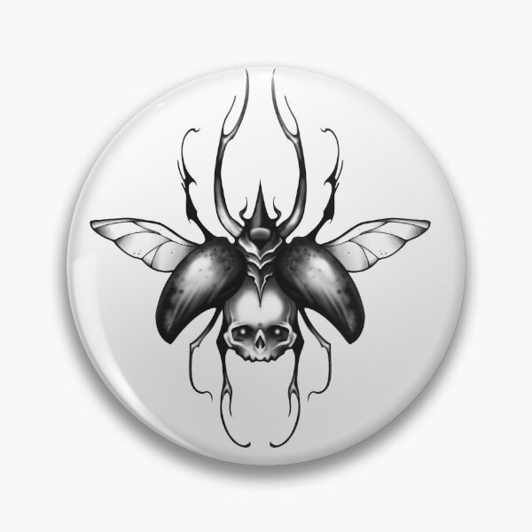Item preview, Dark scarab beetle with skull designed and sold by BlackAcidArt.