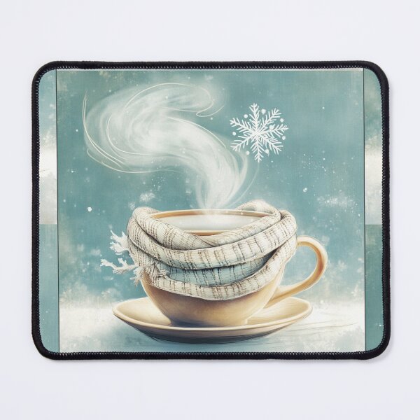 Item preview, Cozy Cup of Winter Warmth: Steaming Tea and Scarf designed and sold by Desireehaz.
