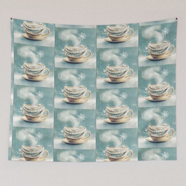 Item preview, Cozy Cup of Winter Warmth: Steaming Tea and Scarf  designed and sold by Desireehaz.