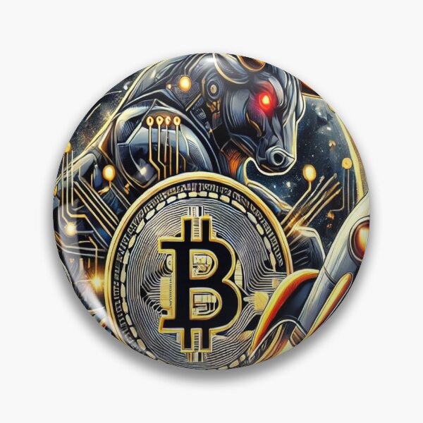 Artikelvorschau, Bitcoin-Bulle und Rakete zum Mond – Futuristische Krypto-Kunst entworfen und verkauft von photoparadise22.