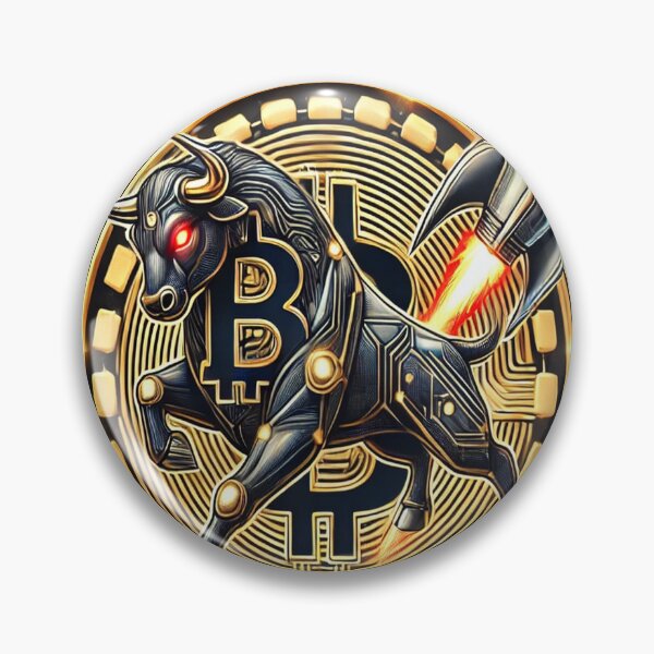 Artikelvorschau, Bitcoin-Bulle und Rakete zum Mond – Futuristische Krypto-Kunst entworfen und verkauft von photoparadise22.
