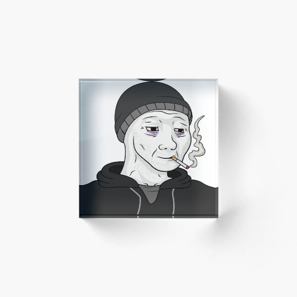 Item preview, Doomer Wojak smoking cigarette vector illustration designed and sold by ShopEasy9.
