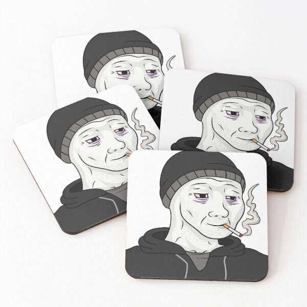 Item preview, Doomer Wojak smoking cigarette vector illustration designed and sold by ShopEasy9.