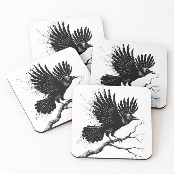 Item preview, Dark Raven on Branch Gothic Artwork designed and sold by ZetaDream.
