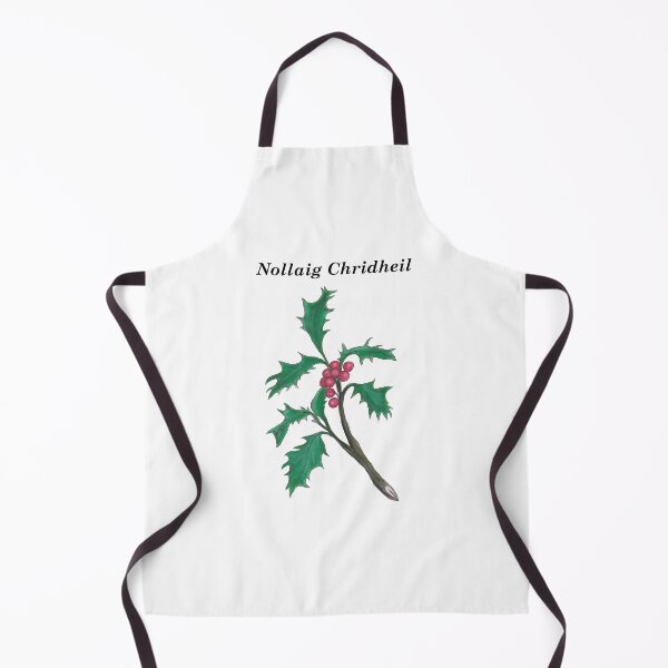 Item preview, Nollaig Chridheil (Merry Christmas in Scottish Gaelic) with hand painted holly vintage inspired botanical drawing designed and sold by Mamaidh Made.