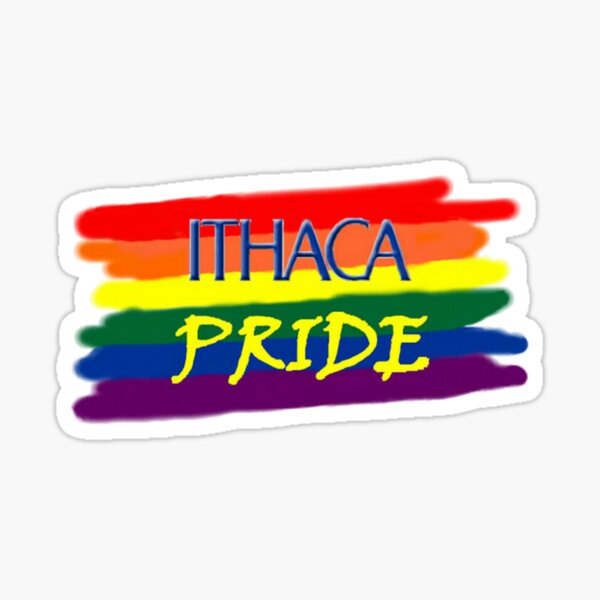 "Ithaca Gay Pride Ithaca New York LGBT Rainbow Flag Shirt" Sticker