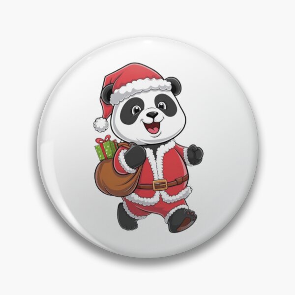 Item preview, Festive Cartoon Panda in Christmas Hat with a Gift Bag designed and sold by PrintBreeze.