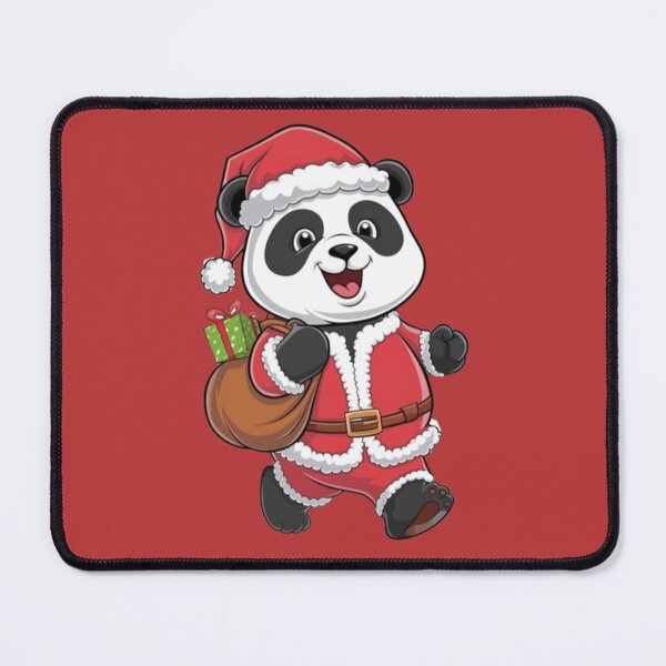 Item preview, Festive Cartoon Panda in Christmas Hat with a Gift Bag designed and sold by PrintBreeze.