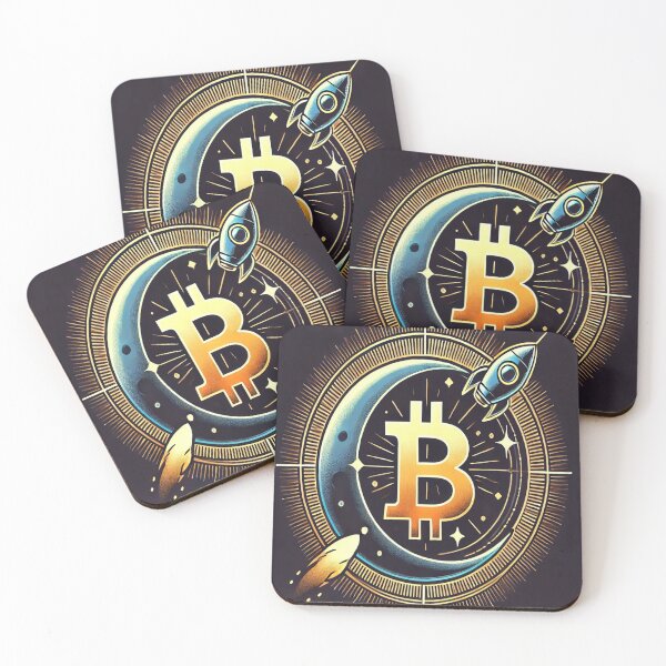 Item preview, Bitcoin Lunar Voyage - Cosmic Crypto Art designed and sold by photoparadise22.