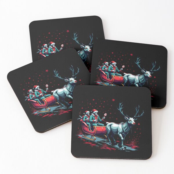 Item preview, Skeletons Riding Zombie Reindeer Sleigh designed and sold by Itsheartshop.