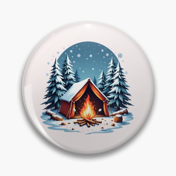 Item preview, Winter Camping with Snowy Trees and Fire designed and sold by Itsheartshop.