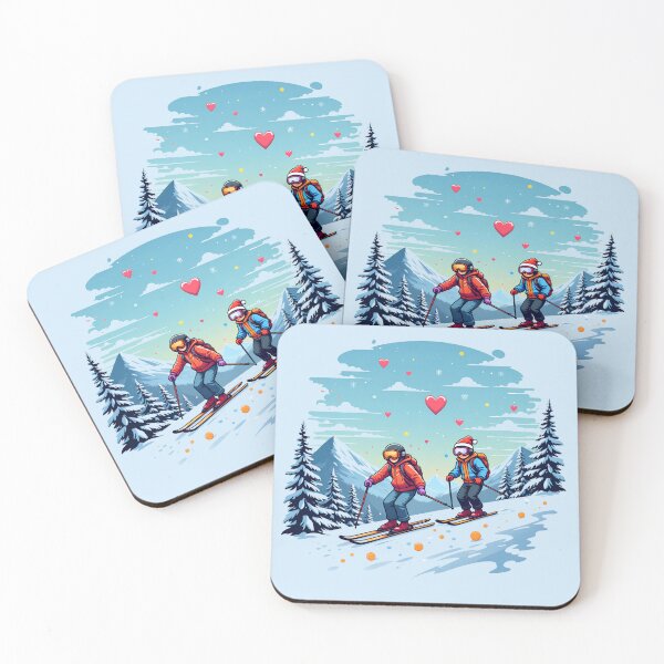 Item preview, Retro Skiers on Snowy Mountain designed and sold by Itsheartshop.