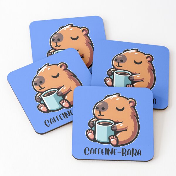Item preview, Cute Caffeine-Bara Enjoying A Hot Cup Of Coffee designed and sold by The magic  Yellow bus.