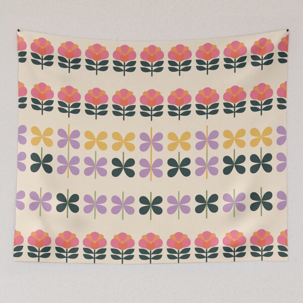 Item preview, Retro Flower Tile Art designed and sold by Furbulous Faces.