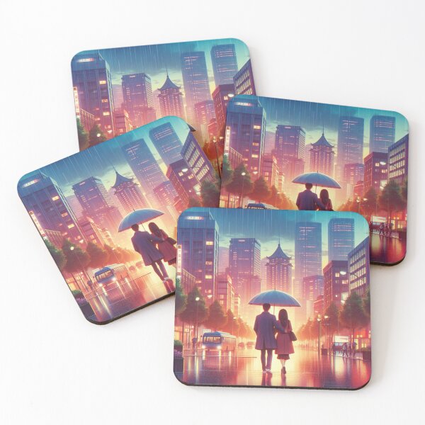 Item preview, Romantic Couple Umbrella Walk in Urban Setting designed and sold by choder61.