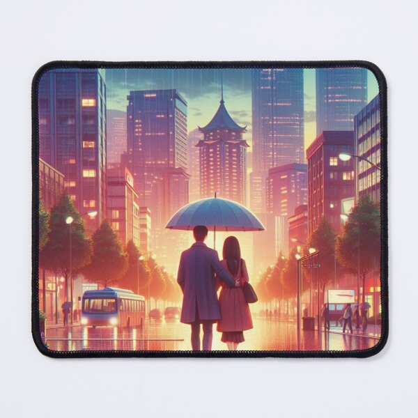 Item preview, Romantic Couple Umbrella Walk in Urban Setting designed and sold by choder61.