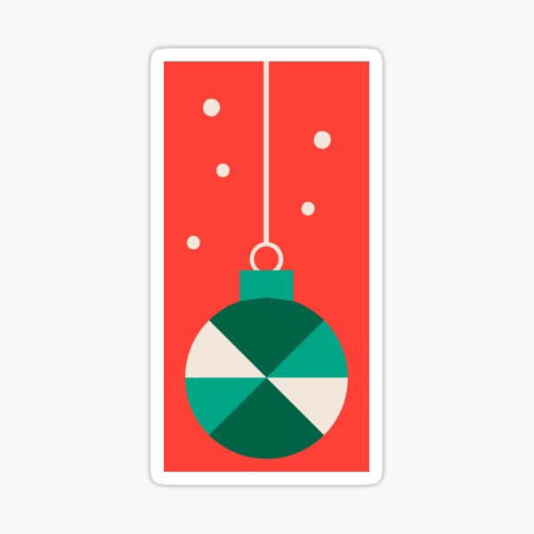 Geometric Christmas Ornament with Snowflakes Sticker