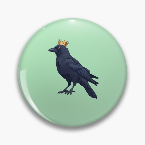 Item preview, Regal Crow on Mint Green Throne Comic Style designed and sold by MadeByHaresShop.