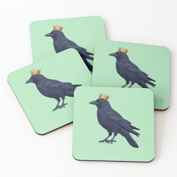 Item preview, Regal Crow on Mint Green Throne Comic Style designed and sold by MadeByHaresShop.