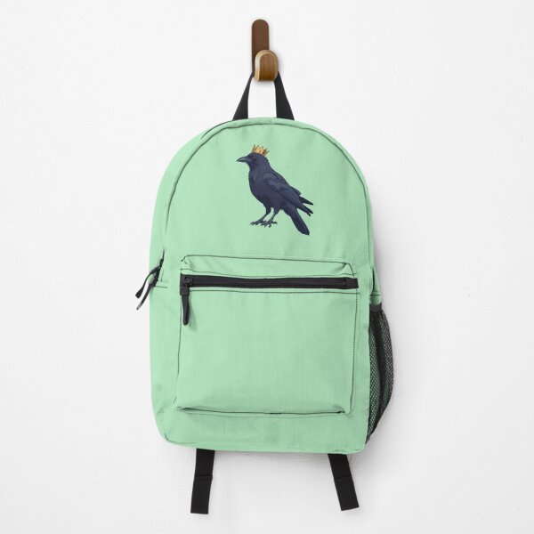 Item preview, Regal Crow on Mint Green Throne Comic Style designed and sold by MadeByHaresShop.