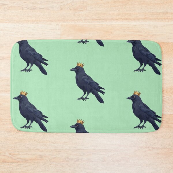 Item preview, Regal Crow on Mint Green Throne Comic Style designed and sold by MadeByHaresShop.