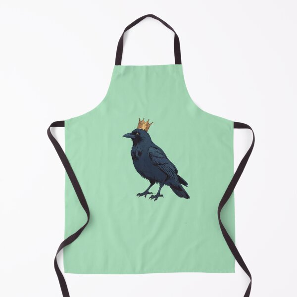 Item preview, Regal Crow on Mint Green Throne Comic Style designed and sold by MadeByHaresShop.