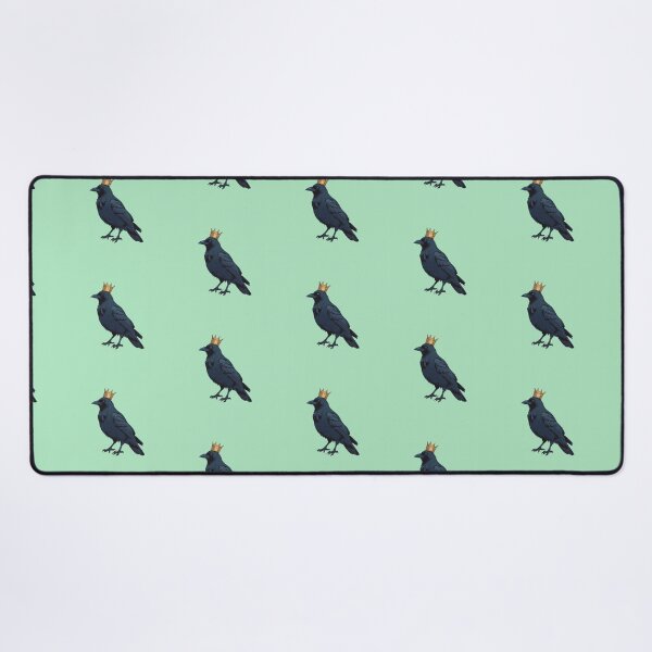 Item preview, Regal Crow on Mint Green Throne Comic Style designed and sold by MadeByHaresShop.